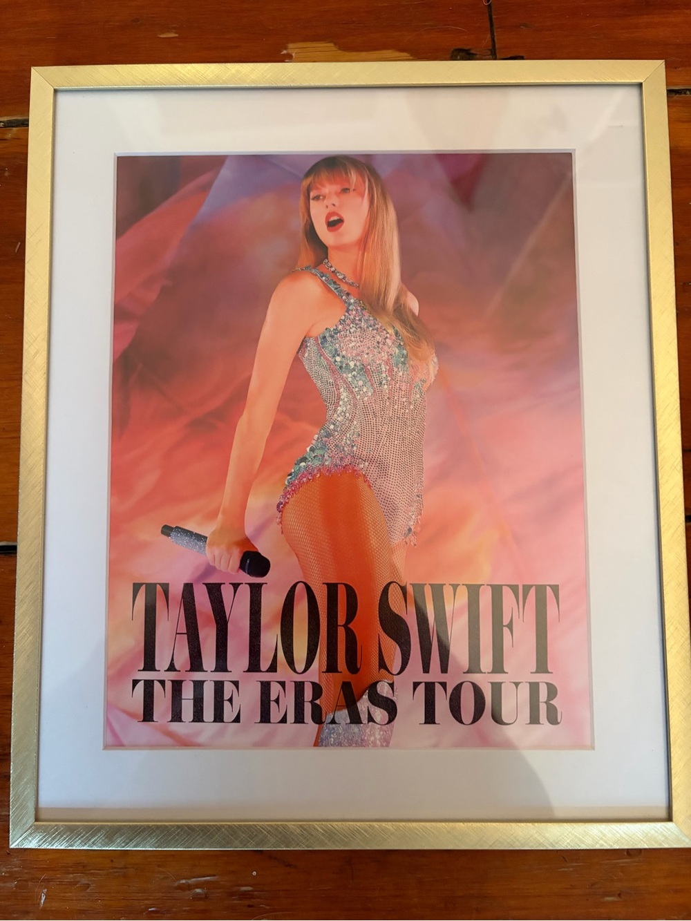 Taylor Swift Pink and Gold Eras Tour Poster